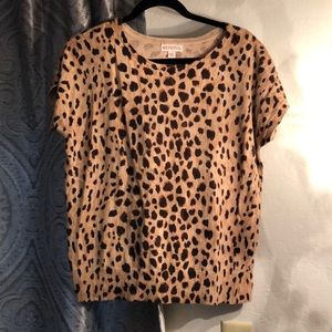 Cheetah print short sleeve sweater